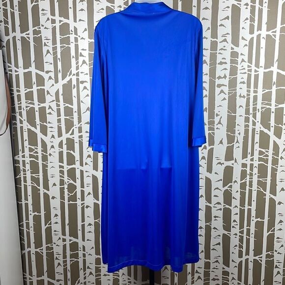 Vanity Fair Vintage House Dress Robe 40 Cobalt Blue - Picture 3 of 14